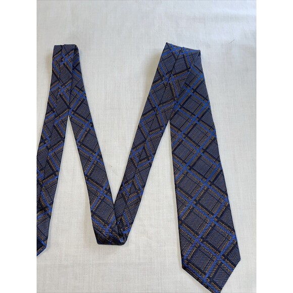 The Men’s Store Bloomingdale’s Men’s Dress Tie Size 56” Blue Striped Silk Italy - Picture 6 of 12